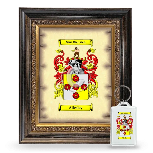 Allesley Framed Coat of Arms and Keychain - Heirloom