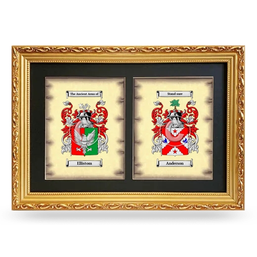 Double Coat of Arms Framed - Gold