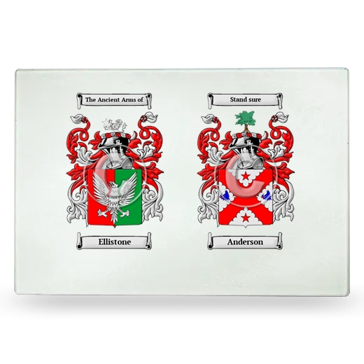 Double Coat of Arms Glass Cutting Board