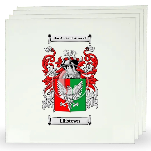 Ellistown Set of Four Large Tiles with Coat of Arms