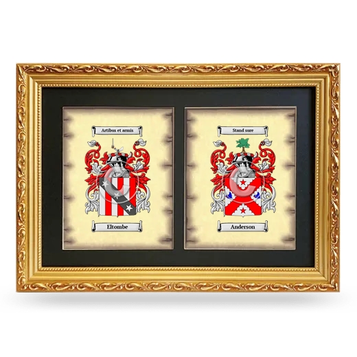 Double Coat of Arms Framed - Gold