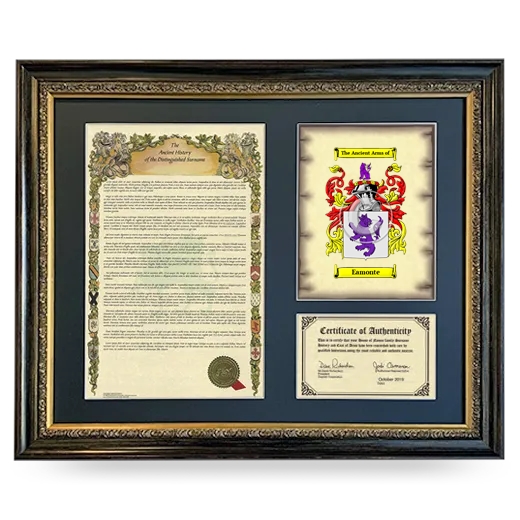 Eamonte Framed Surname History and Coat of Arms- Heirloom