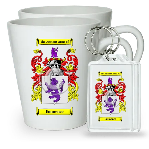 Emmence Pair of Latte Mugs and Pair of Keychains