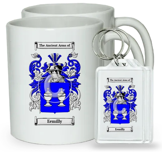 Eemilly Pair of Coffee Mugs and Pair of Keychains