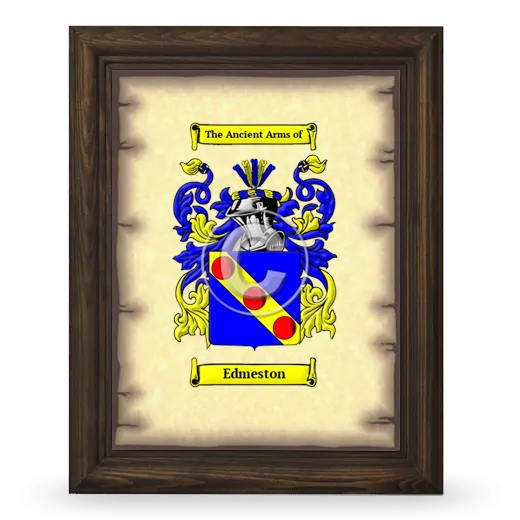 Edmeston Coat of Arms Framed - Brown