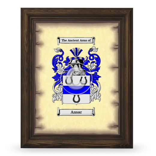 Ansar Coat of Arms Framed - Brown