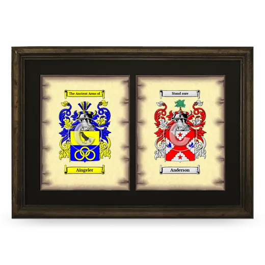 Double Coat of Arms Framed - Brown