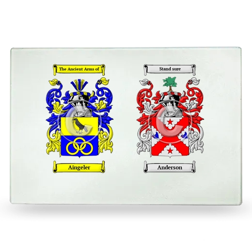 Double Coat of Arms Glass Cutting Board