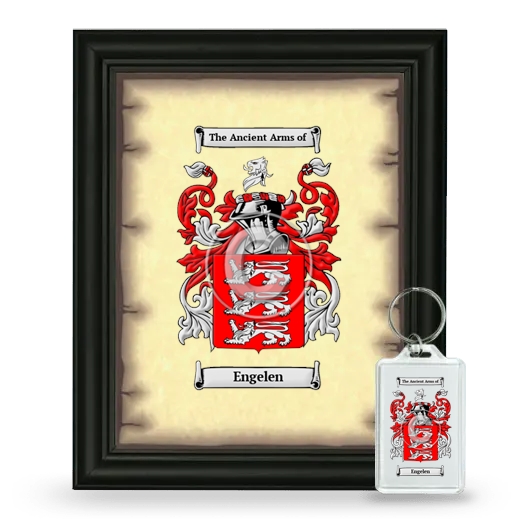 Engelen Framed Coat of Arms and Keychain - Black