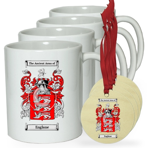 Englane Set of 4 Classic Mugs and Ornaments