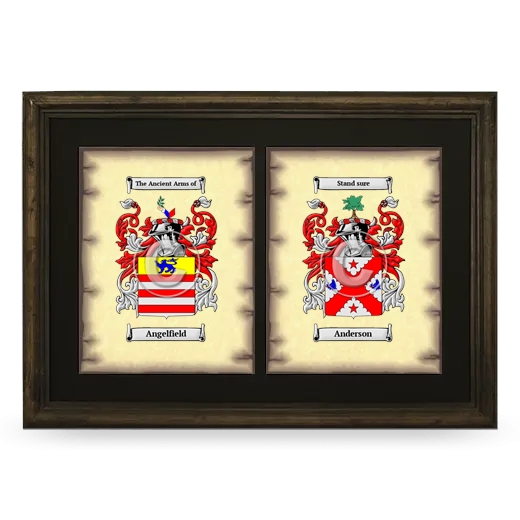 Double Coat of Arms Framed - Brown