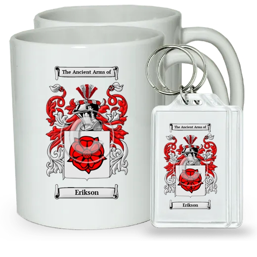 Erikson Pair of Coffee Mugs and Pair of Keychains