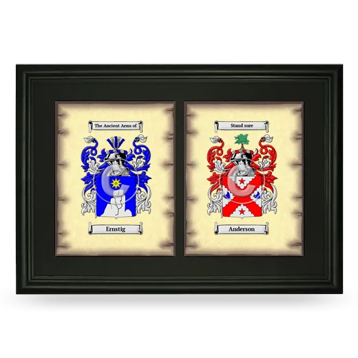 Double Coat of Arms Framed - Black