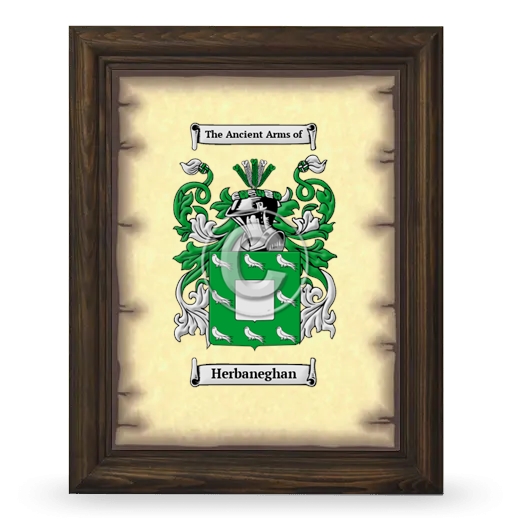 Herbaneghan Coat of Arms Framed - Brown