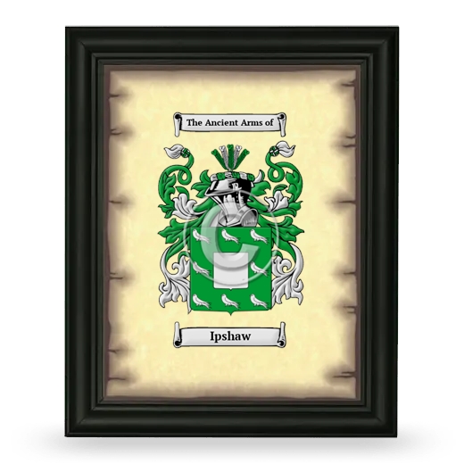 Ipshaw Coat of Arms Framed - Black