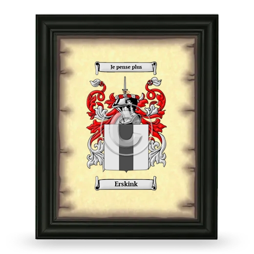 Erskink Coat of Arms Framed - Black