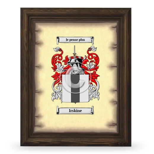 Irskine Coat of Arms Framed - Brown