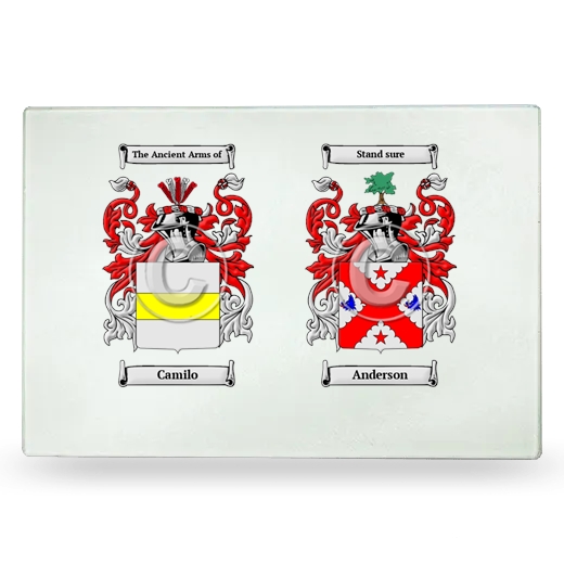 Double Coat of Arms Glass Cutting Board