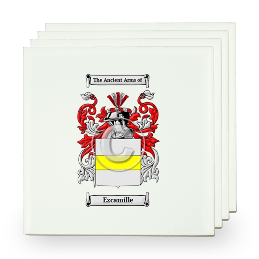 Ezcamille Set of Four Small Tiles with Coat of Arms