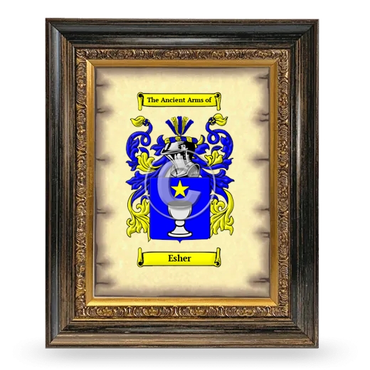 Esher Coat of Arms Framed - Heirloom