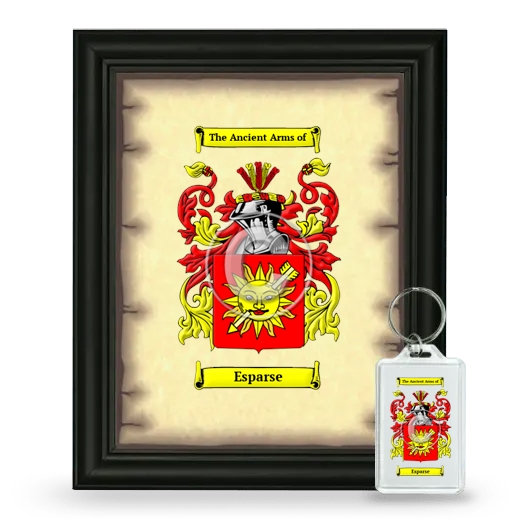 Esparse Framed Coat of Arms and Keychain - Black