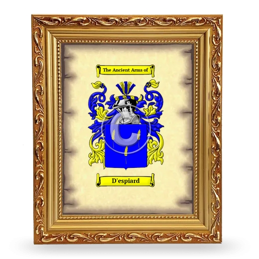 D'espiard Coat of Arms Framed - Gold