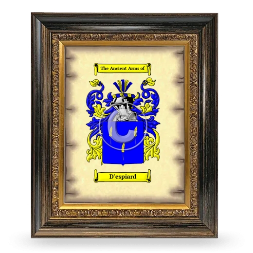 D'espiard Coat of Arms Framed - Heirloom