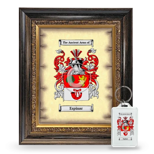 Espinar Framed Coat of Arms and Keychain - Heirloom