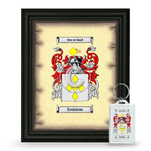 Essinton Framed Coat of Arms and Keychain - Black