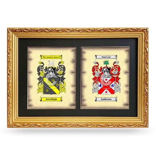 Double Coat of Arms Framed - Gold