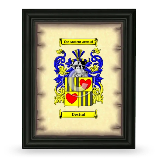 Destud Coat of Arms Framed - Black