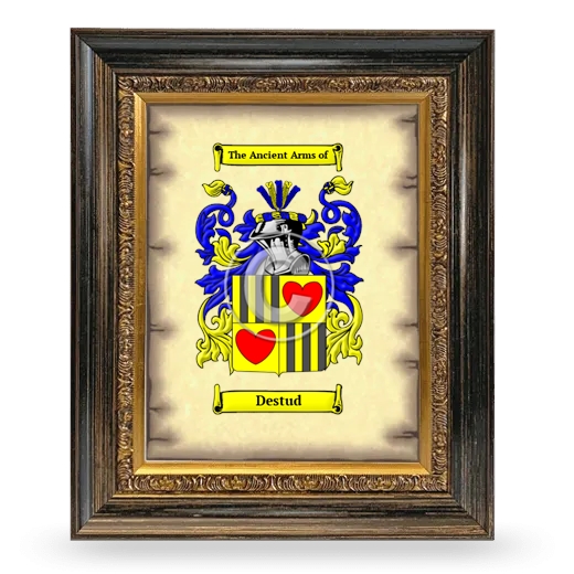 Destud Coat of Arms Framed - Heirloom