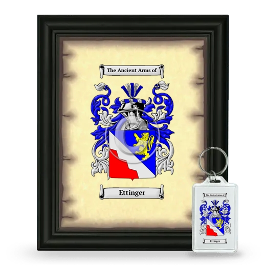 Ettinger Framed Coat of Arms and Keychain - Black