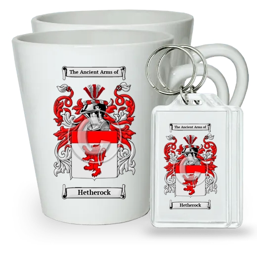 Hetherock Pair of Latte Mugs and Pair of Keychains