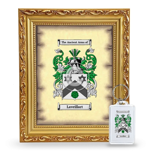 Laveillart Framed Coat of Arms and Keychain - Gold