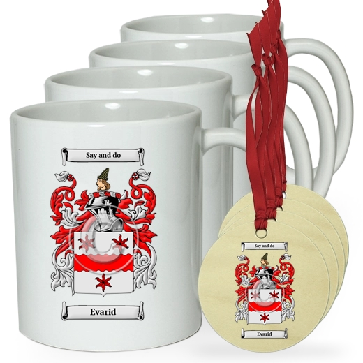 Evarid Set of 4 Classic Mugs and Ornaments