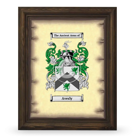 Averly Coat of Arms Framed - Brown