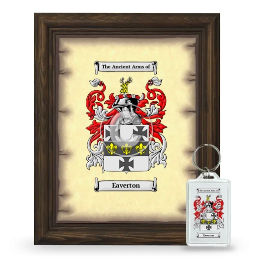 Eaverton Framed Coat of Arms and Keychain - Brown