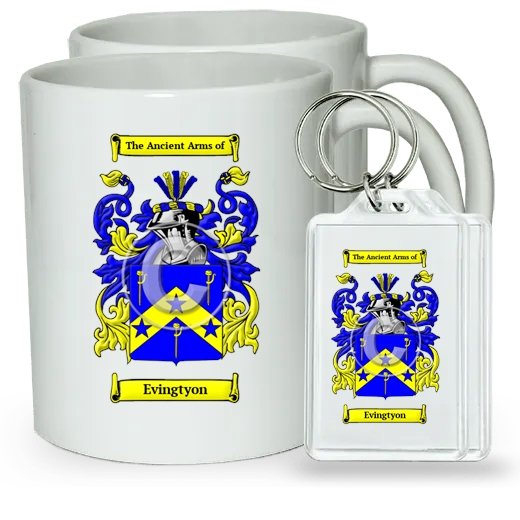 Evingtyon Pair of Coffee Mugs and Pair of Keychains