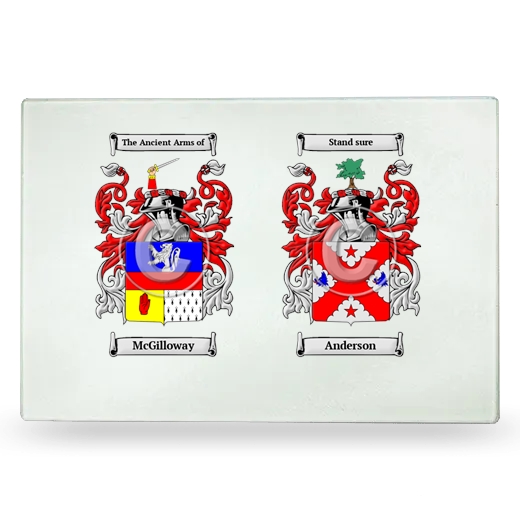 Double Coat of Arms Glass Cutting Board