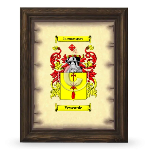Yewearde Coat of Arms Framed - Brown