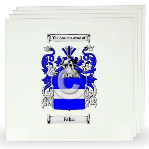 Fabri Set of Four Large Tiles with Coat of Arms