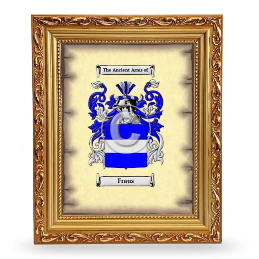 Fraus Coat of Arms Framed - Gold