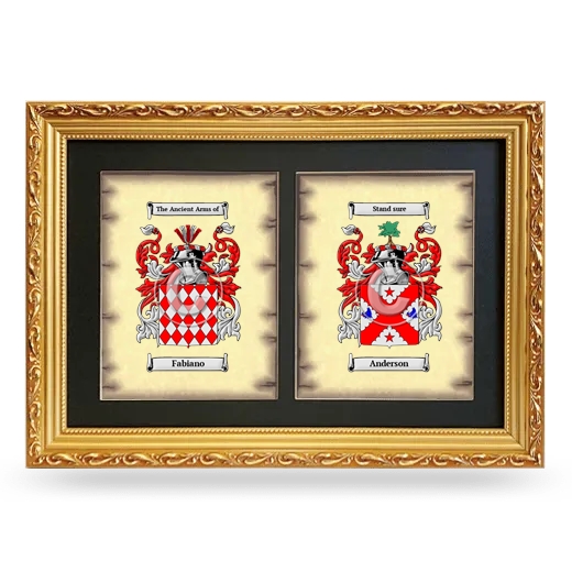 Double Coat of Arms Framed - Gold