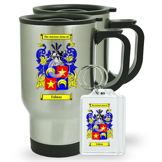 Fabras Pair of Travel Mugs and pair of Keychains