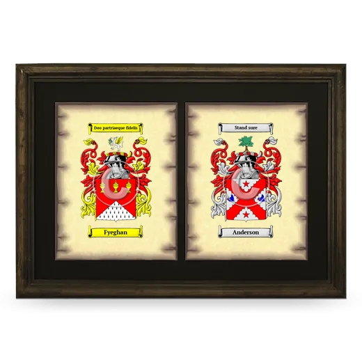 Double Coat of Arms Framed - Brown