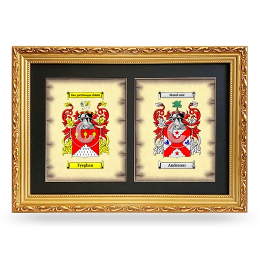 Double Coat of Arms Framed - Gold