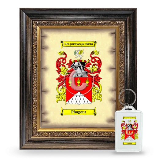 Phagent Framed Coat of Arms and Keychain - Heirloom