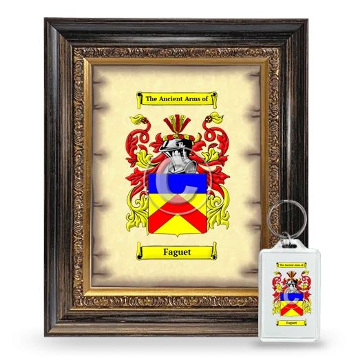 Faguet Framed Coat of Arms and Keychain - Heirloom