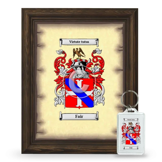 Fair Framed Coat of Arms and Keychain - Brown